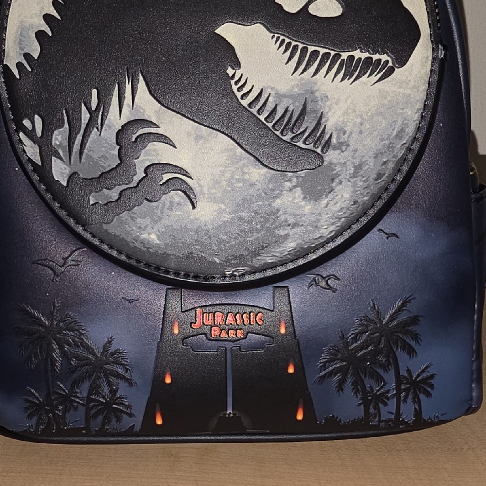Loungefly Jurassic Park Blue and Black Backpack - Picture 9 of 10